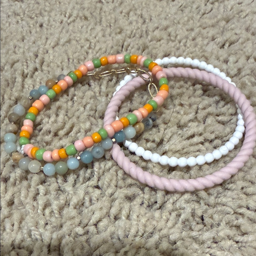 Colorful Beaded and Twisted Bracelets Set